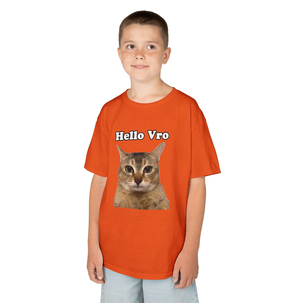 "Hello Vro" Mei Mei Cat Kids T‑Shirt