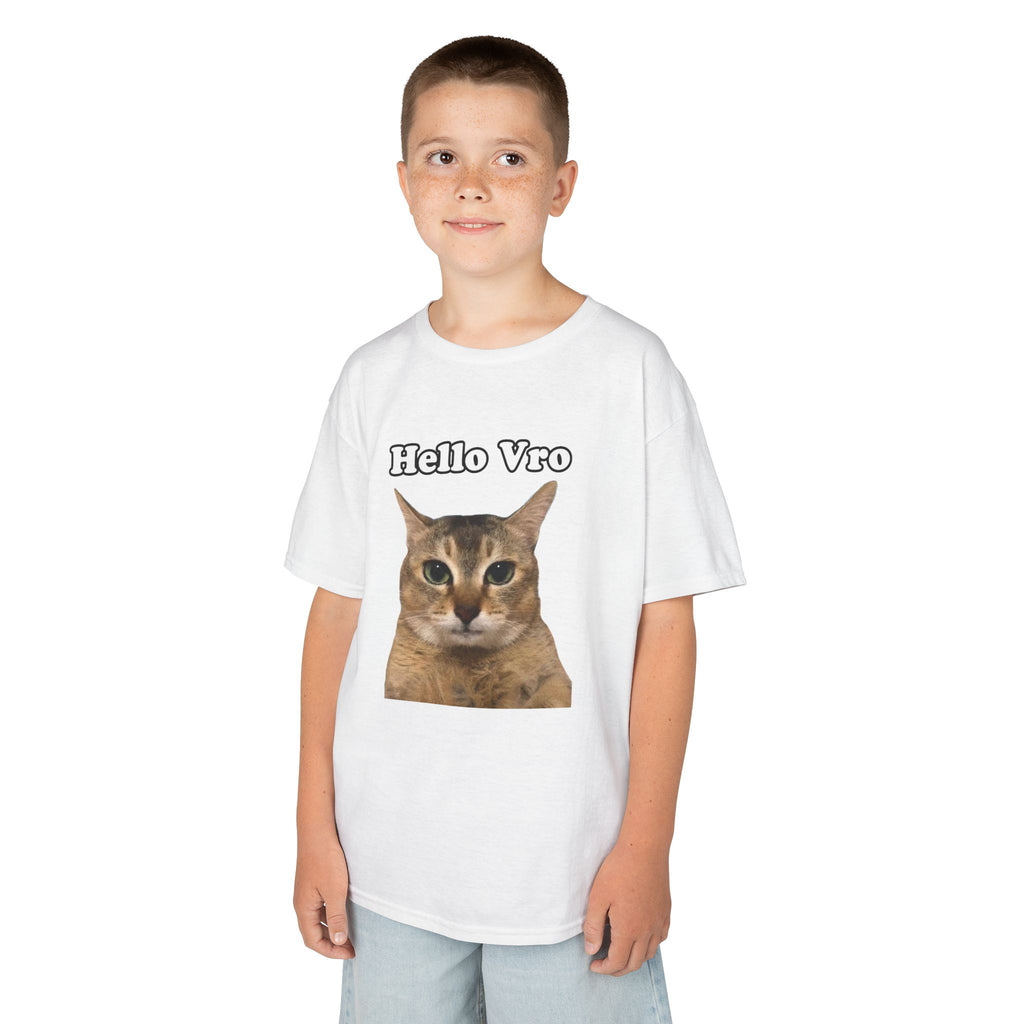 "Hello Vro" Mei Mei Cat Kids T‑Shirt
