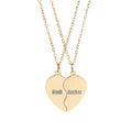 "Noob" & "Hacker" Engraved Matching Heart Necklace Set