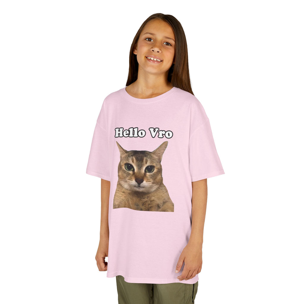 "Hello Vro" Mei Mei Cat Kids T‑Shirt