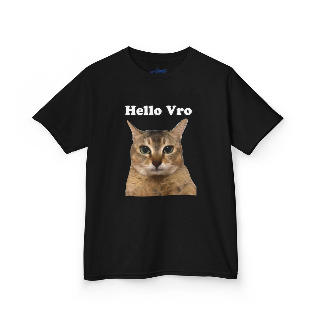 "Hello Vro" Mei Mei Cat Kids T‑Shirt