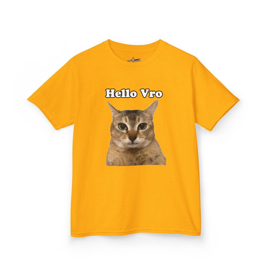 "Hello Vro" Mei Mei Cat Kids T‑Shirt