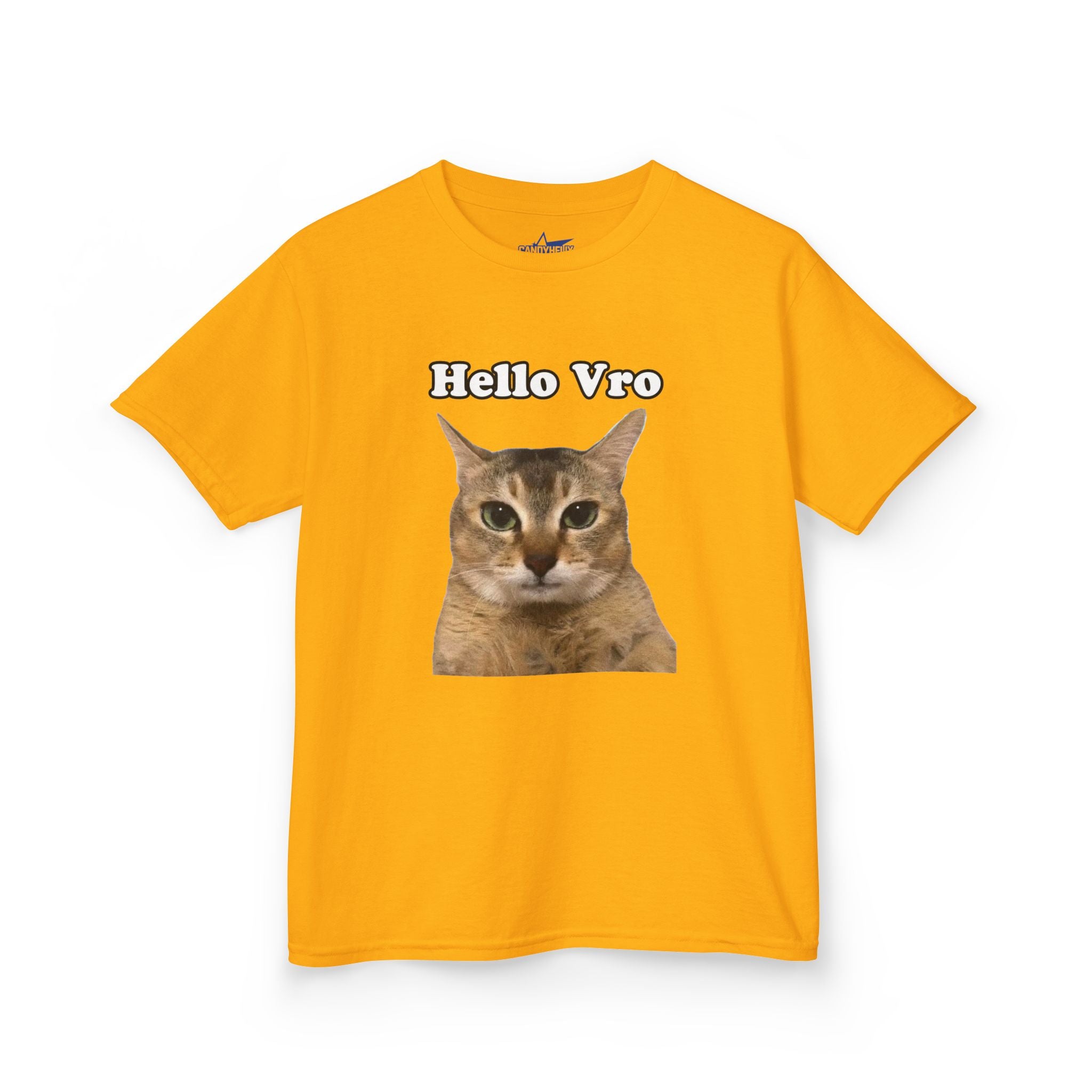 "Hello Vro" Mei Mei Cat Kids T‑Shirt