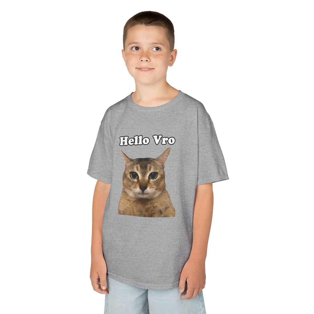 "Hello Vro" Mei Mei Cat Kids T‑Shirt