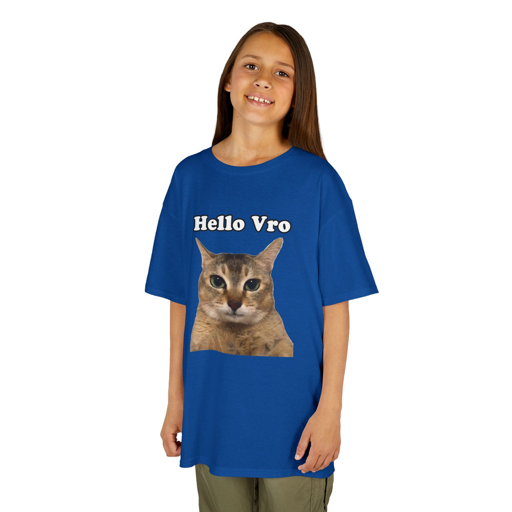 "Hello Vro" Mei Mei Cat Kids T‑Shirt
