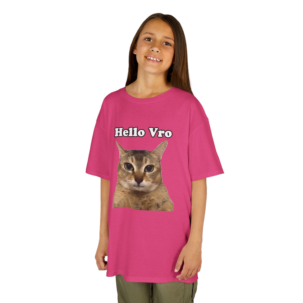 "Hello Vro" Mei Mei Cat Kids T‑Shirt