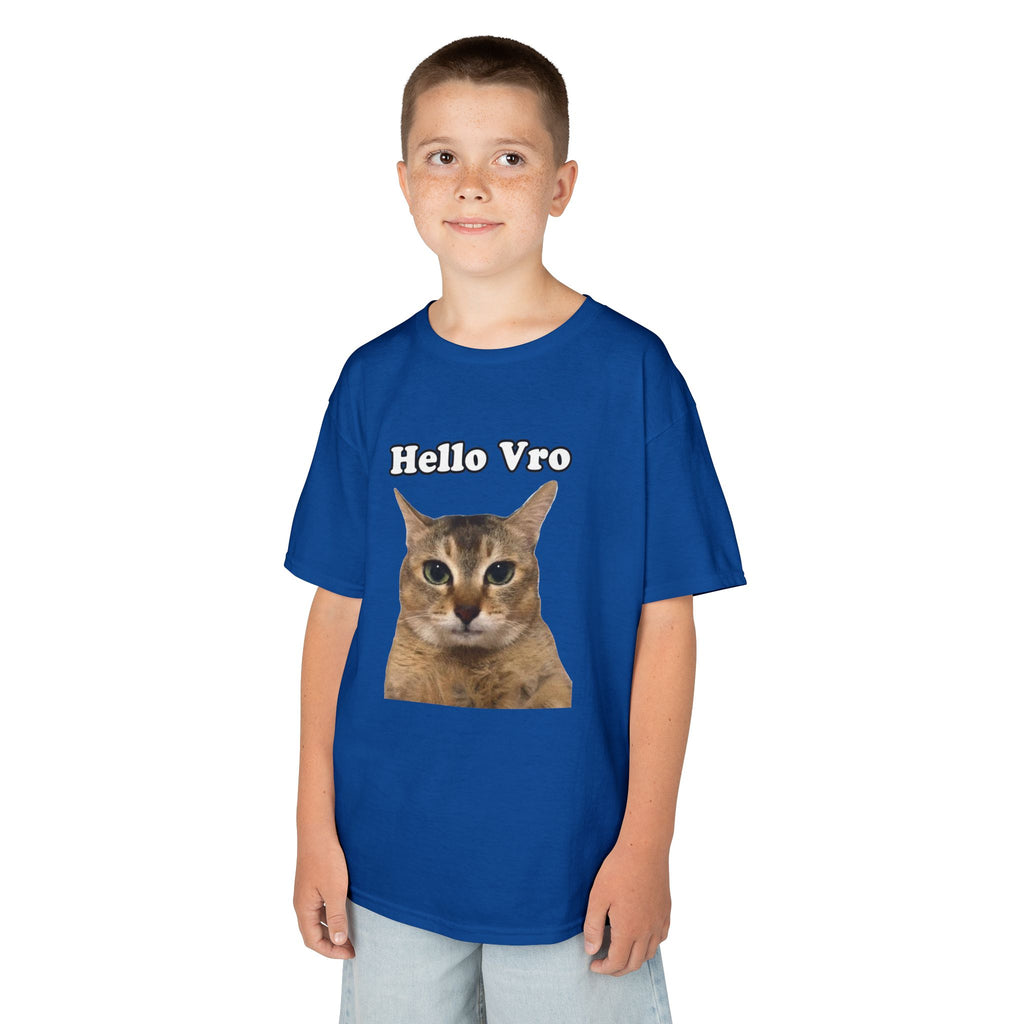 "Hello Vro" Mei Mei Cat Kids T‑Shirt