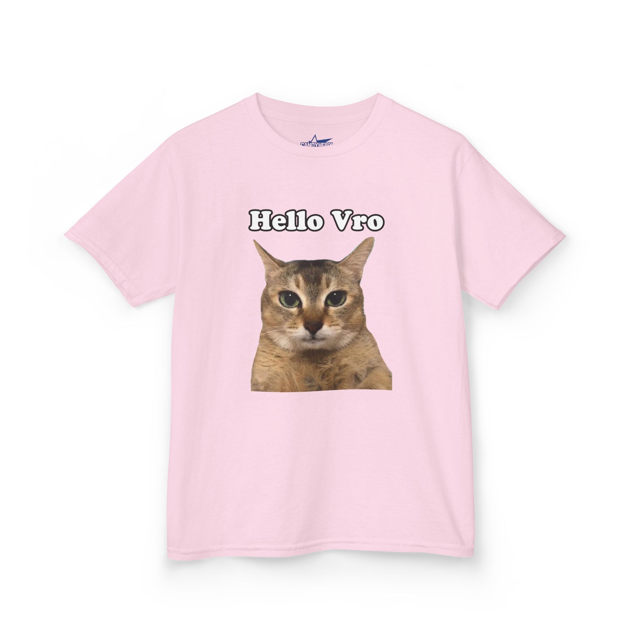 "Hello Vro" Mei Mei Cat Kids T‑Shirt