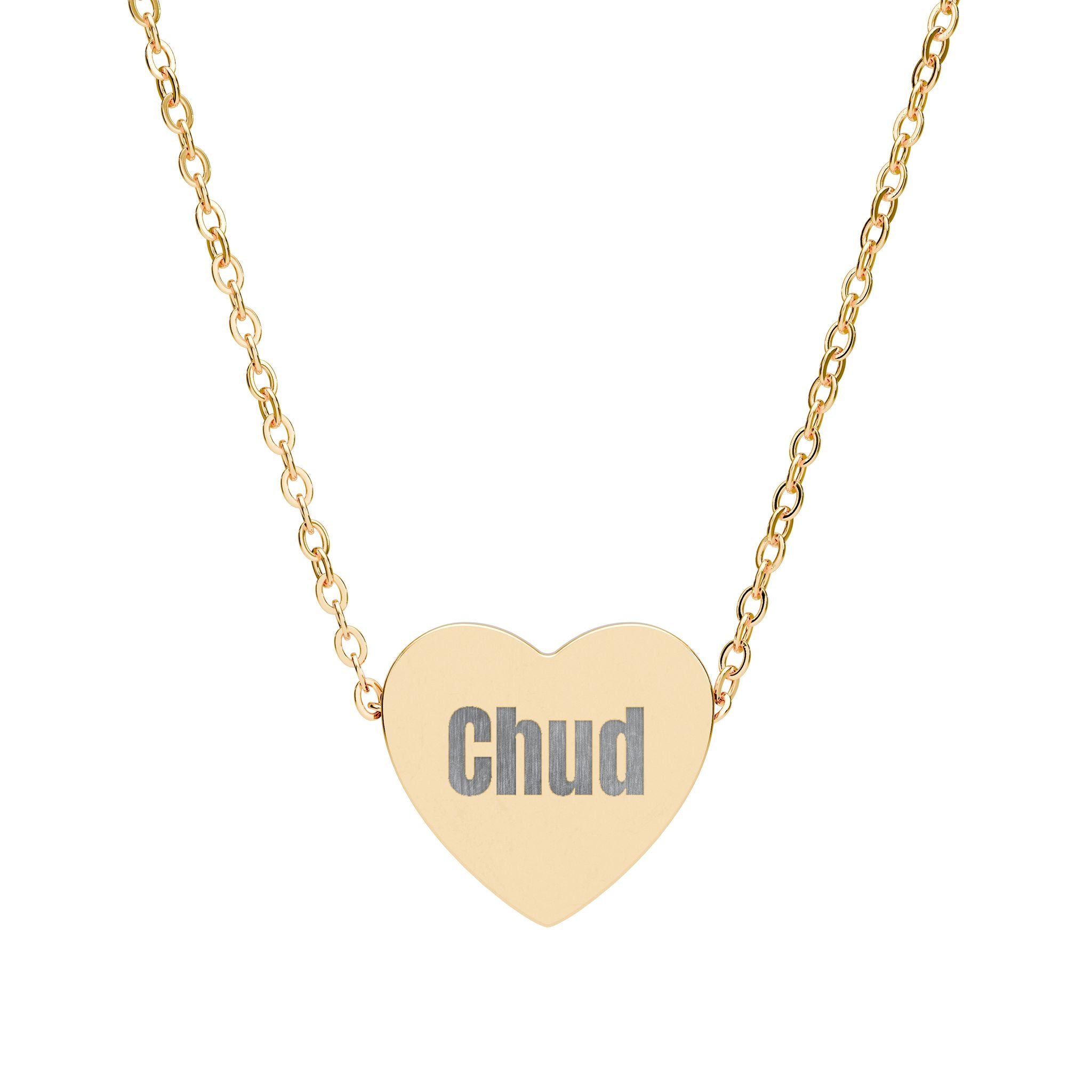 "Chud" Engraved Heart Necklace