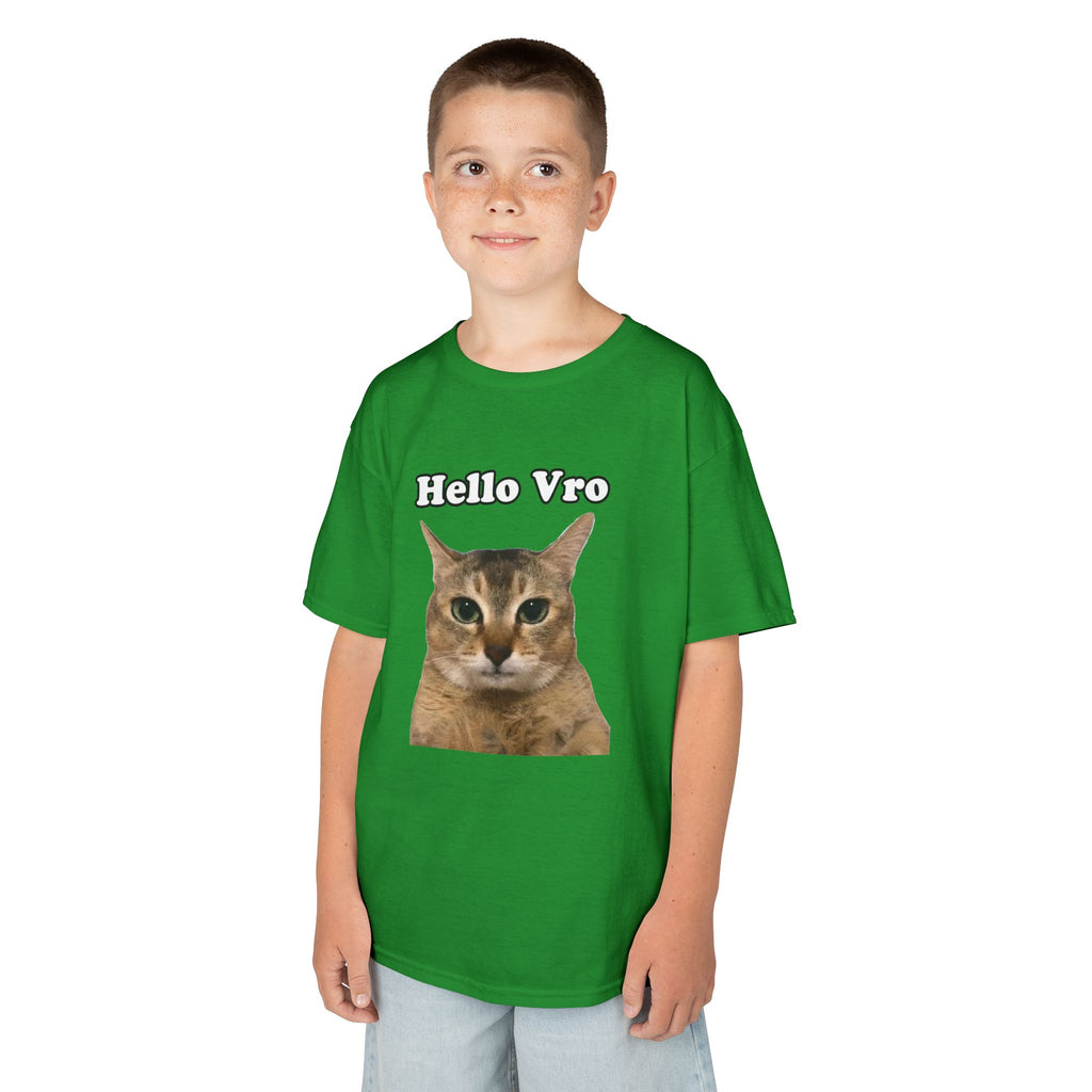 "Hello Vro" Mei Mei Cat Kids T‑Shirt