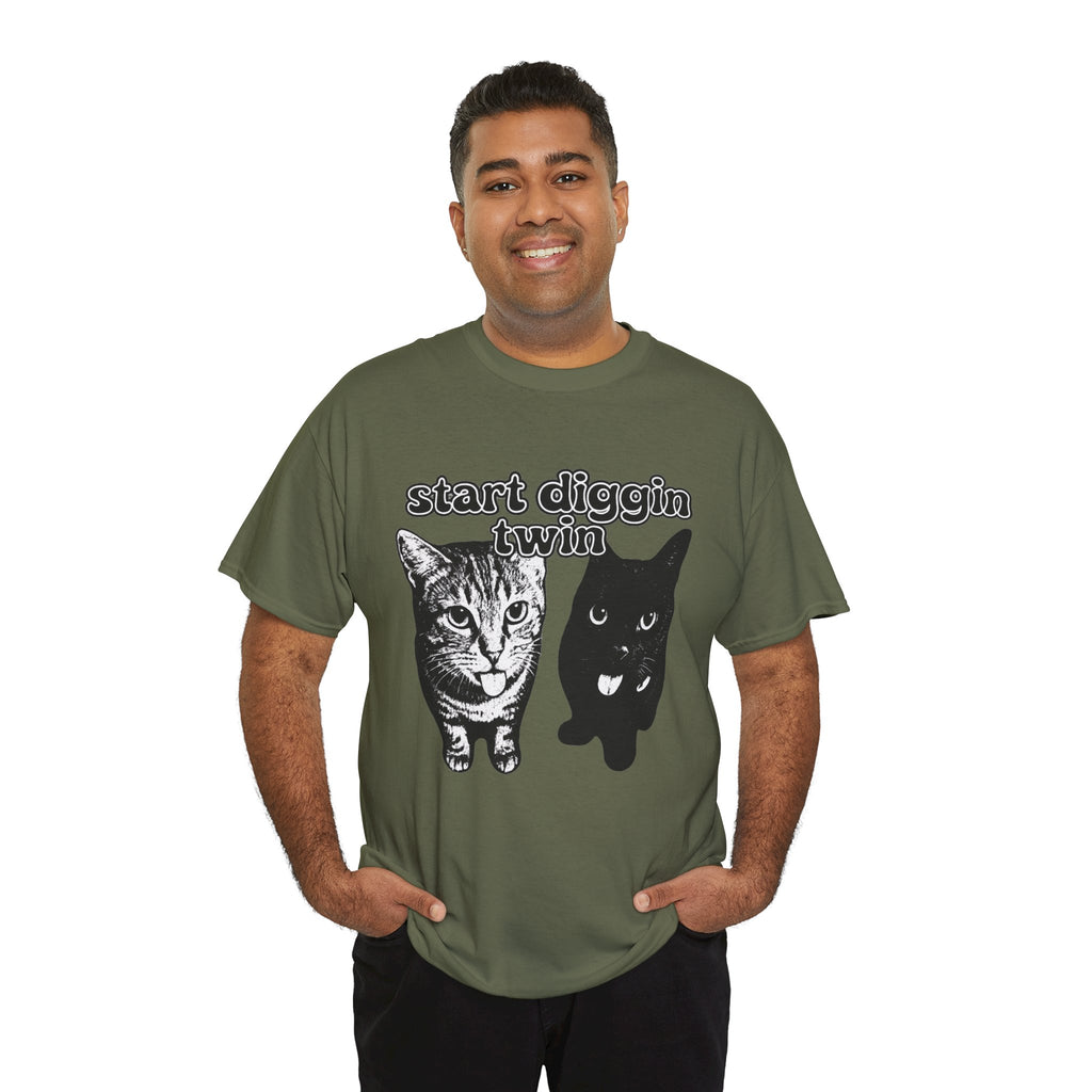 "Start Digging Twin" Cat T-Shirt