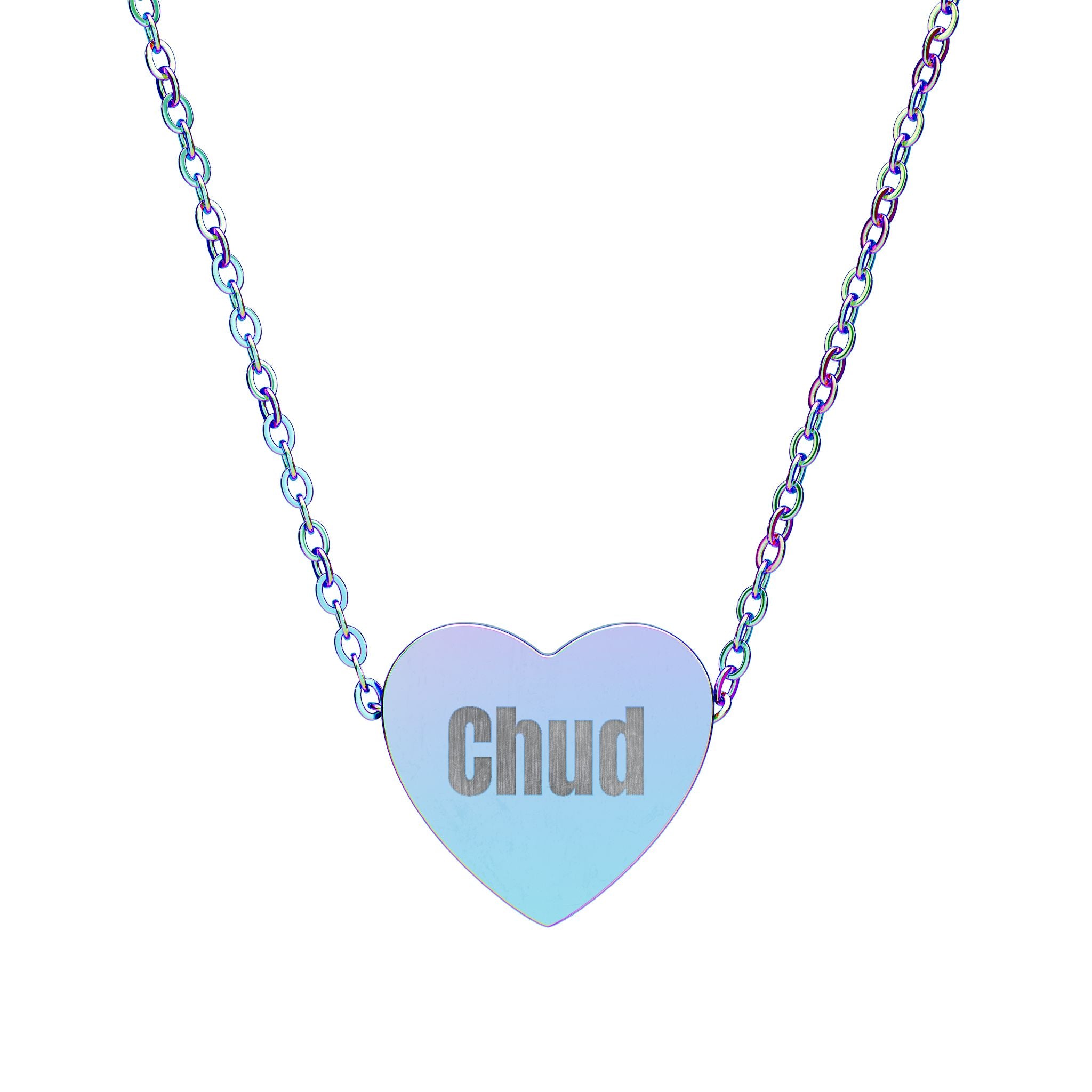 "Chud" Engraved Heart Necklace