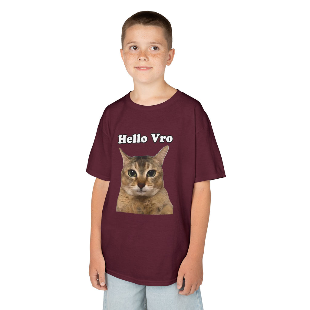 "Hello Vro" Mei Mei Cat Kids T‑Shirt