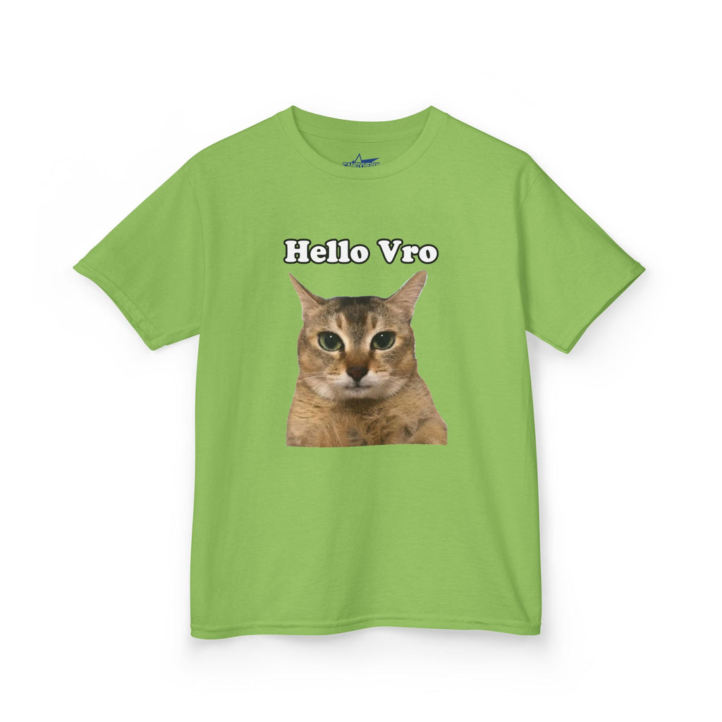 "Hello Vro" Mei Mei Cat Kids T‑Shirt