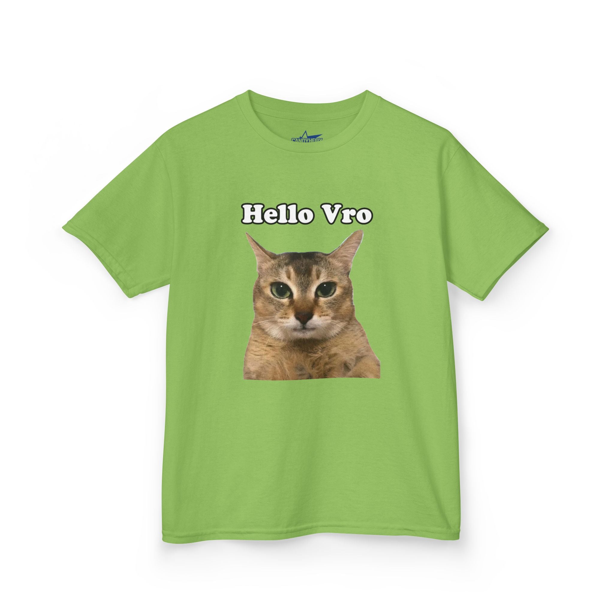 "Hello Vro" Mei Mei Cat Kids T‑Shirt