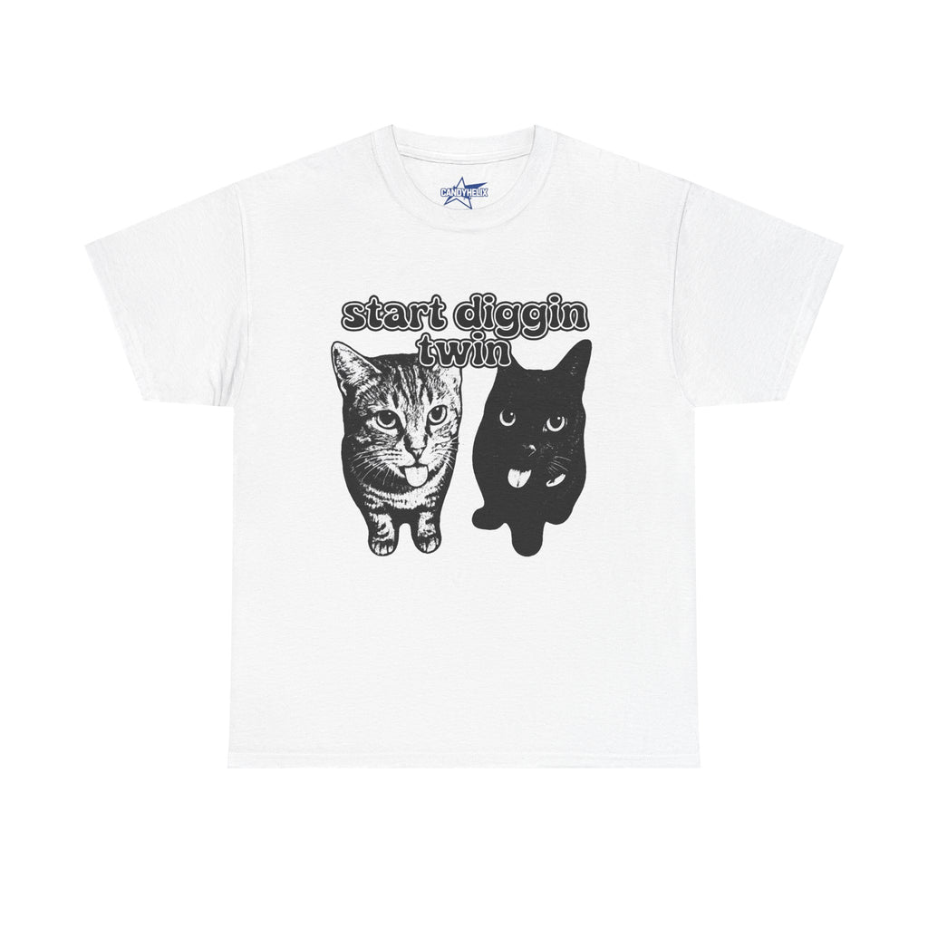 "Start Digging Twin" Cat T-Shirt