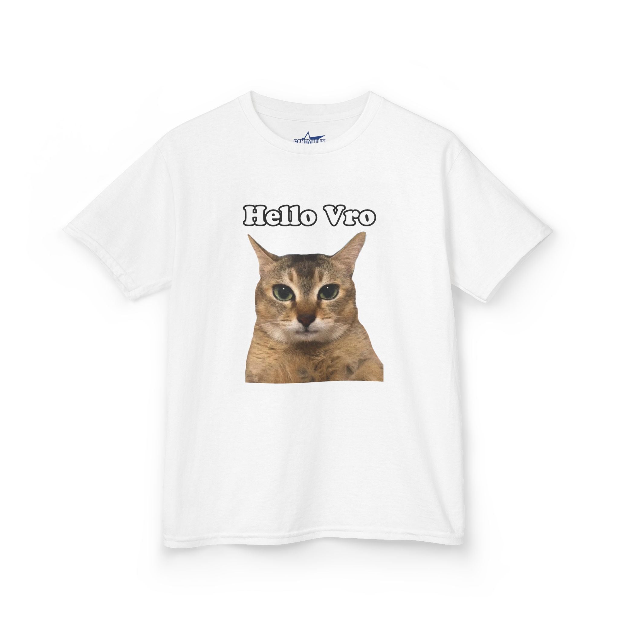 "Hello Vro" Mei Mei Cat Kids T‑Shirt