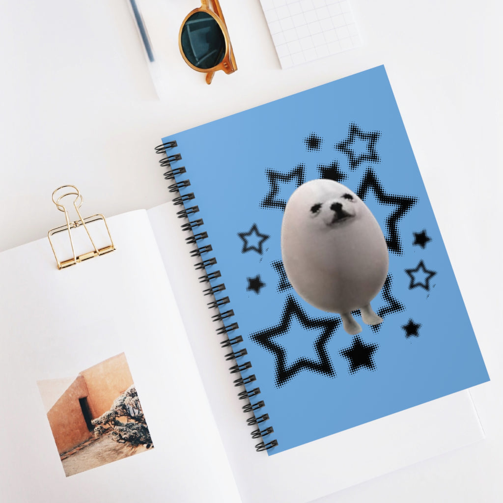 Egg Dog Y2K Stars Spiral Notebook