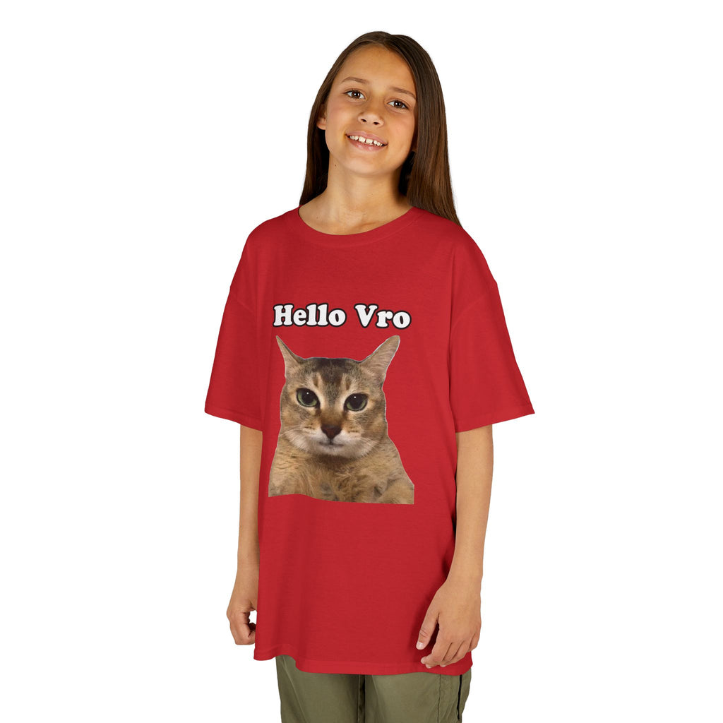 "Hello Vro" Mei Mei Cat Kids T‑Shirt