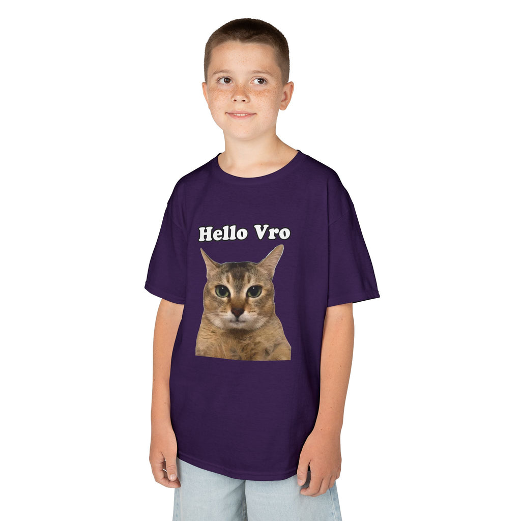 "Hello Vro" Mei Mei Cat Kids T‑Shirt