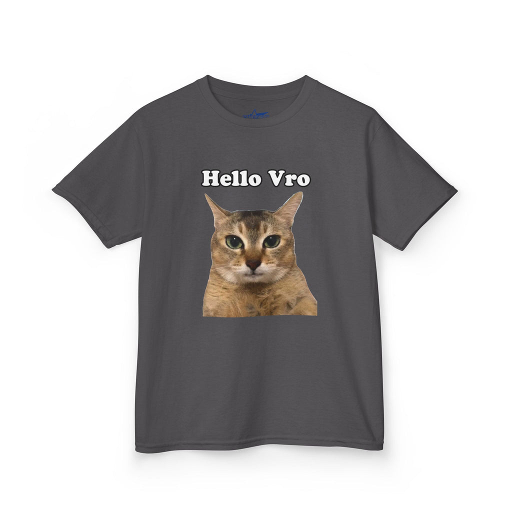 "Hello Vro" Mei Mei Cat Kids T‑Shirt