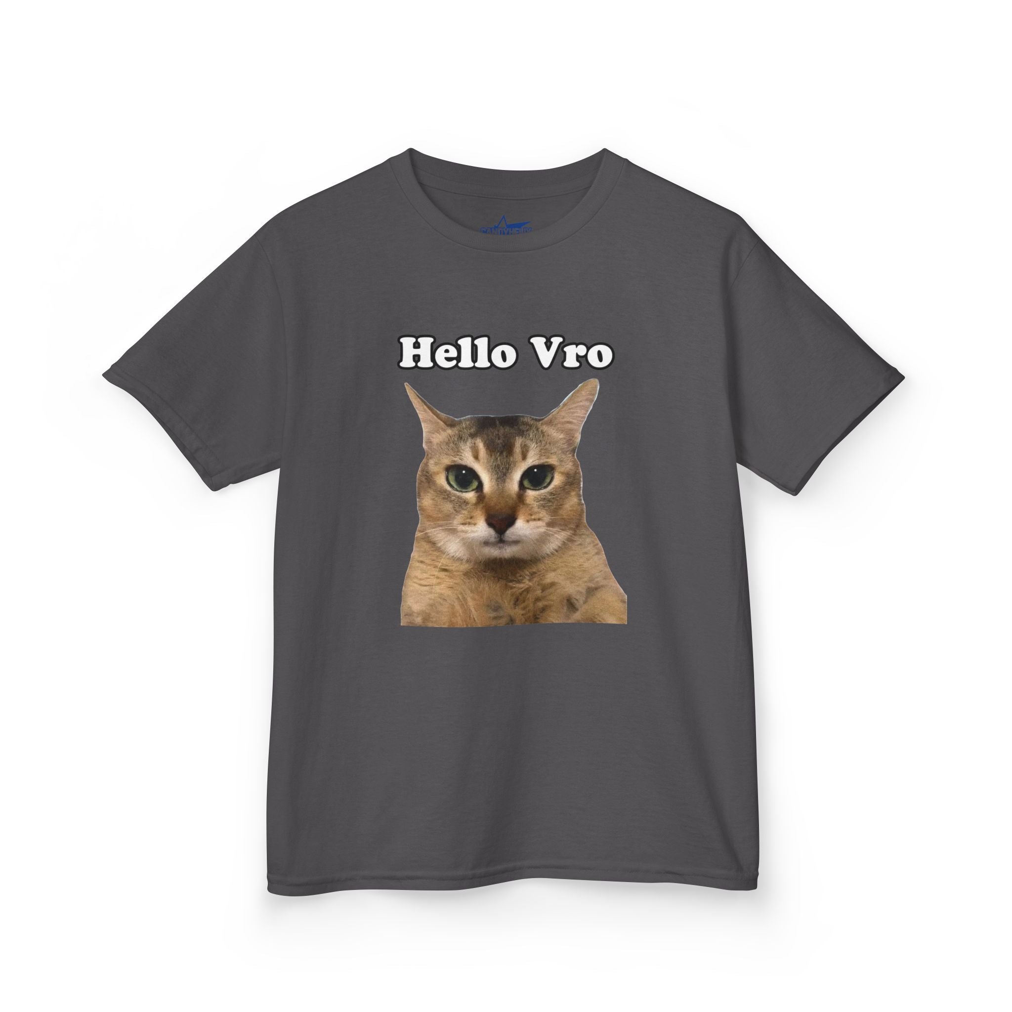 "Hello Vro" Mei Mei Cat Kids T‑Shirt
