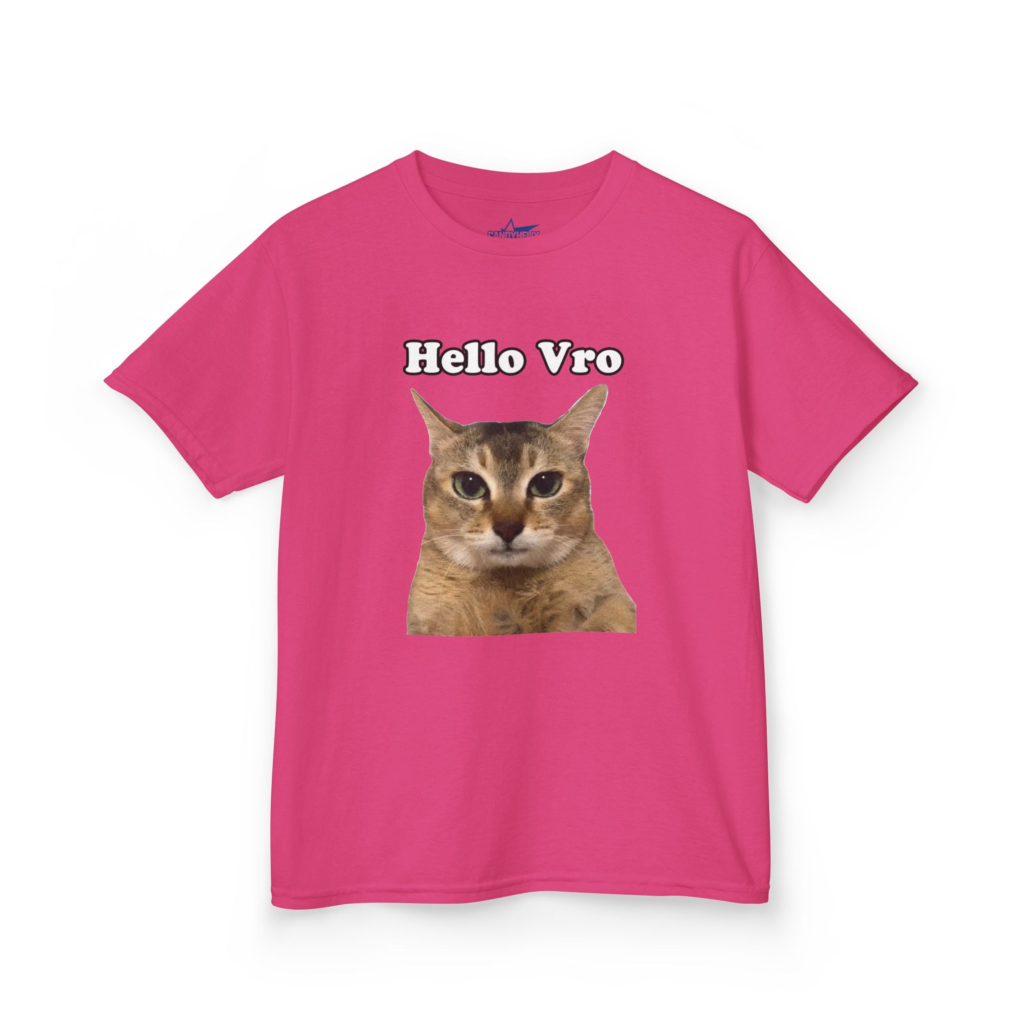 "Hello Vro" Mei Mei Cat Kids T‑Shirt