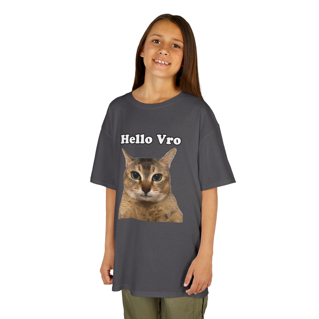 "Hello Vro" Mei Mei Cat Kids T‑Shirt