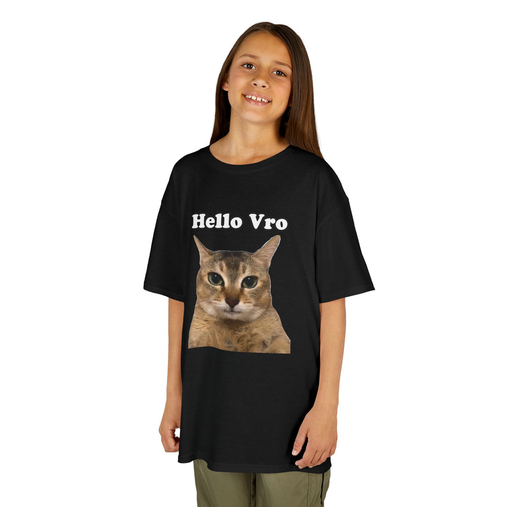 "Hello Vro" Mei Mei Cat Kids T‑Shirt